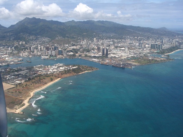Downtown Honolulu from the air